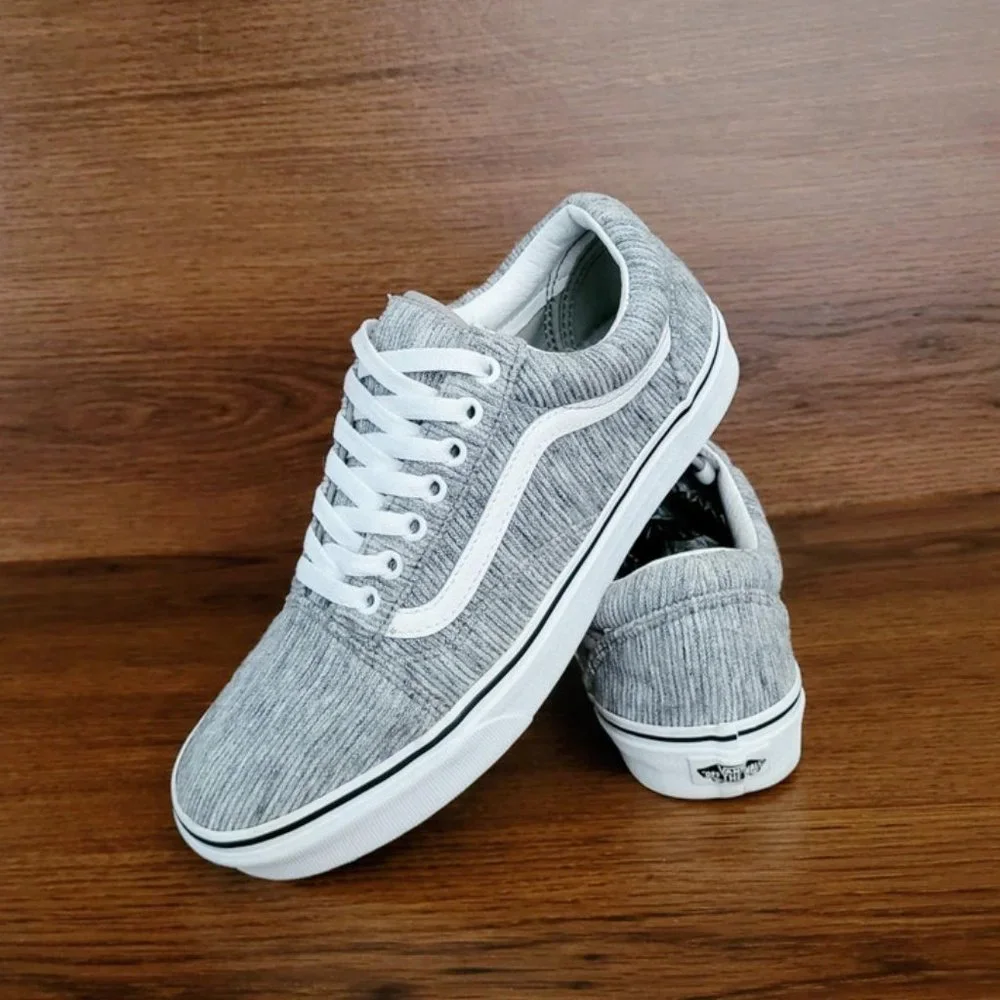 Vans Old Skool Sneakers in Rib Knit Gray - Picture 1 of 5